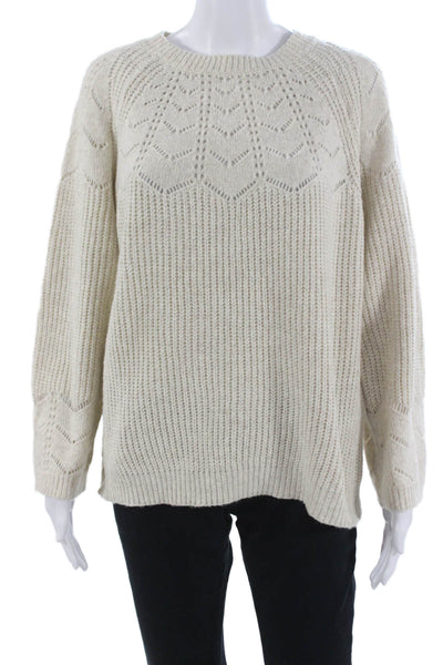Pink Martini Unisex Pullover Sweater Beige Crew Neck Long Sleeve Size 2XS