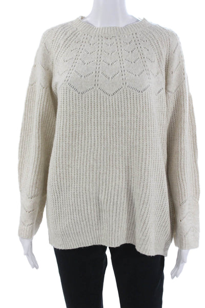 Pink Martini Unisex Beige Pullover Sweater Crew Neck Long Sleeve Size XS