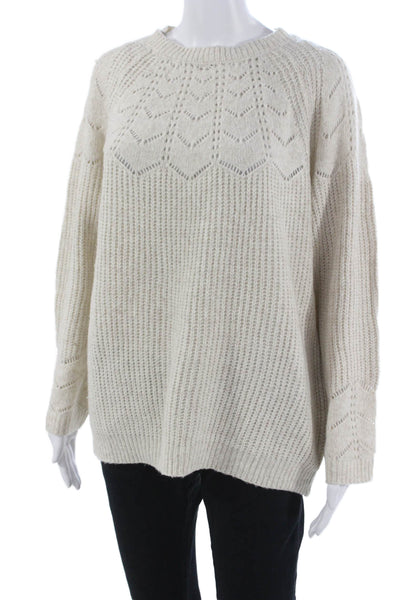 Pink Martini Unisex Beige Pullover Sweater Crew Neck Long Sleeve Size XS