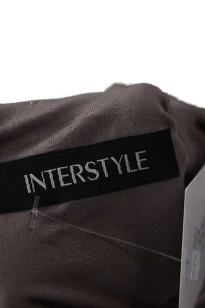 Interstyle Womens Sheath Gray Knee Length Dress 3/4 Sleeve Size L