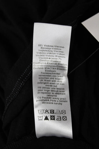 Feraud Women Basic T-Shirt Black Long Sleeve Round Neck Geometric Size 42