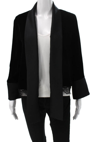 Twinset Womens Black Tie Blazer 3/4 Sleeve Polyester Designer Size 42