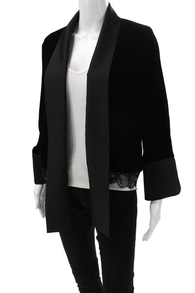 Twinset Womens Black Tie Blazer 3/4 Sleeve Polyester Designer Size 42