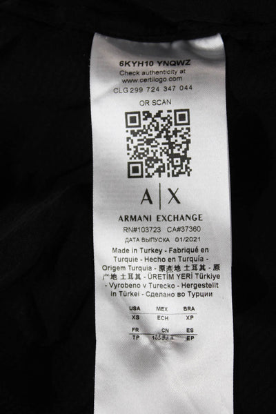 AX Armani Exchange Womens Kimono V-Neck Black Viscose Blouse Size XS