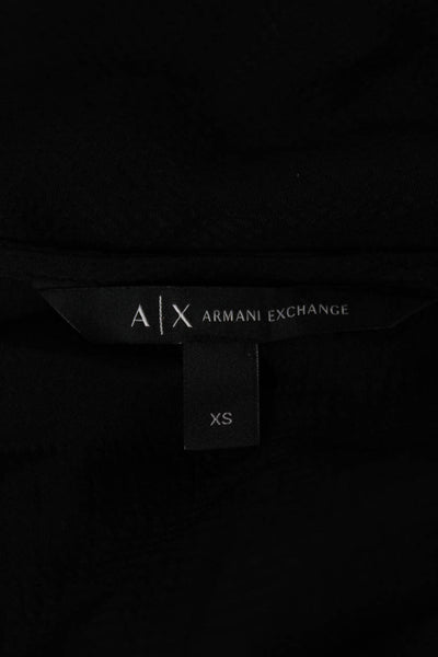 AX Armani Exchange Womens Kimono V-Neck Black Viscose Blouse Size XS