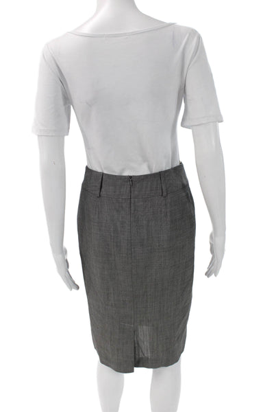 Laurel Women Straight Pencil Skirt Gray Wool Rayon Knee Length Size 34