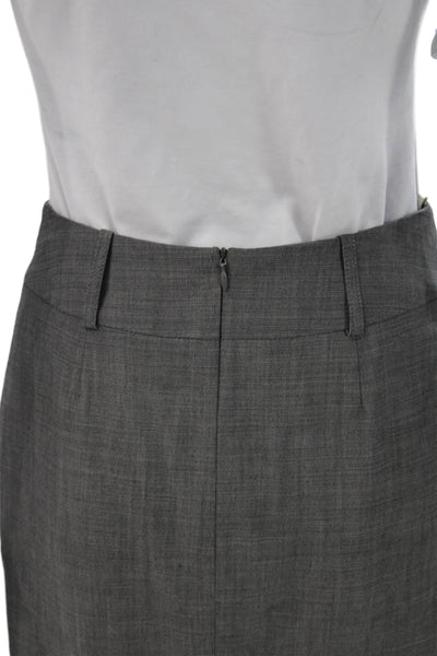 Laurel Women Straight Pencil Skirt Gray Wool Rayon Knee Length Size 34
