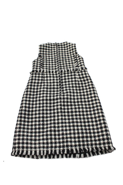 Dolce & Gabbana Childrens Girls Houndstooth Print Dress Black White Size 9-10