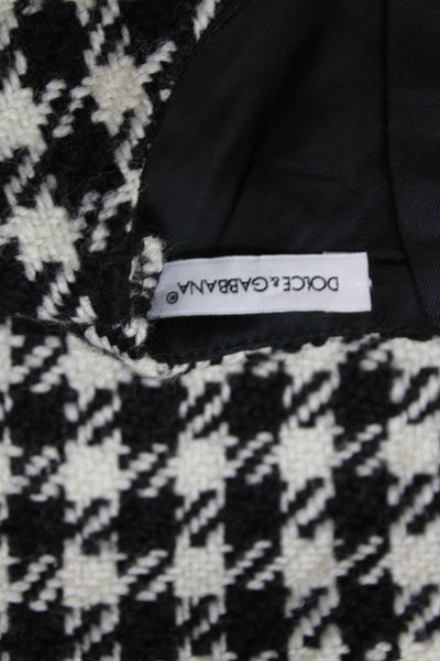 Dolce & Gabbana Childrens Girls Houndstooth Print Dress Black White Size 9-10