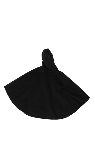 Marc & Janie Childrens Girls Button Down Hooded Poncho Jacket Black Size 10