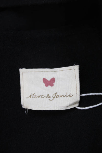 Marc & Janie Childrens Girls Button Down Hooded Poncho Jacket Black Size 10