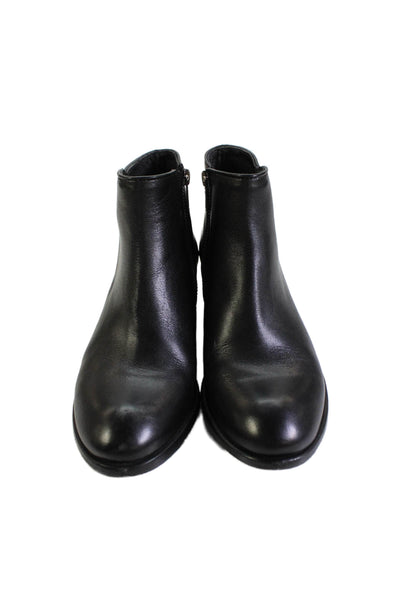 Frye Womens Leather Side Zip Ankle Boots Black Size 5.5B