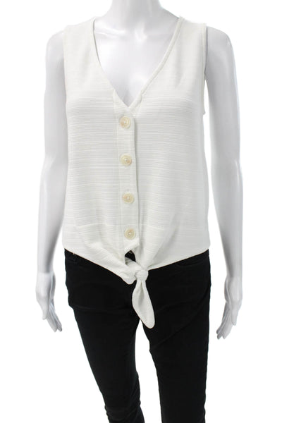 J Crew Womens White V Neck Sleeveless Button Up Tank Basic Size XS