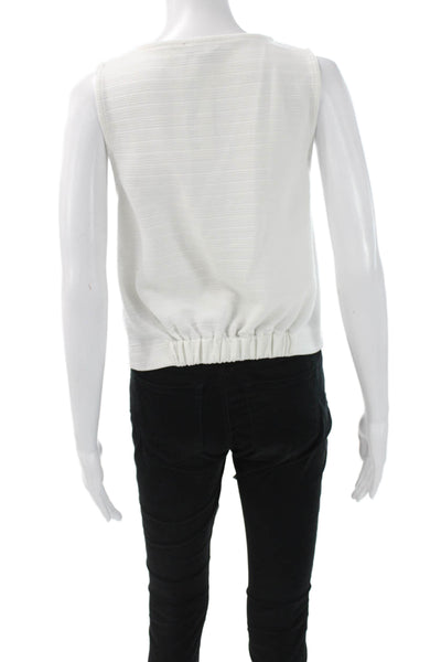 J Crew Womens White V Neck Sleeveless Button Up Tank Basic Size XS