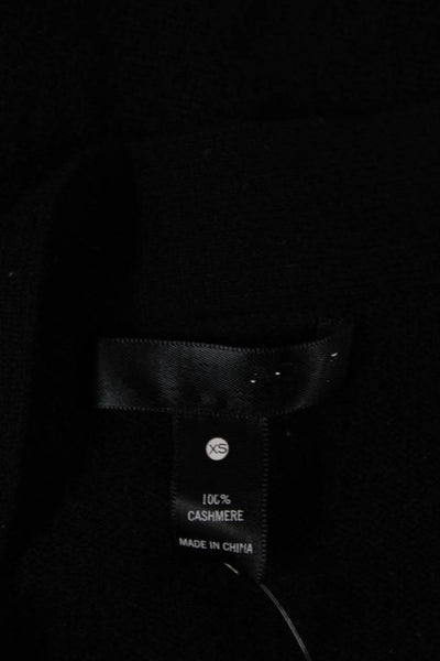 Aqua Cashmere Unisex Cardigan Black Cashmere V-Neck Long Sleeve Size XS