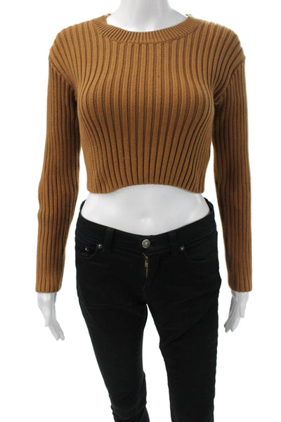 English Factory Unisex Pullover Sweater Brown Striped Size XS