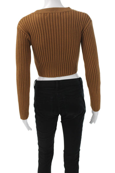 English Factory Unisex Pullover Sweater Brown Striped Size XS