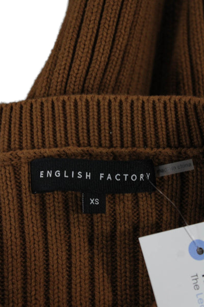 English Factory Unisex Pullover Sweater Brown Striped Size XS
