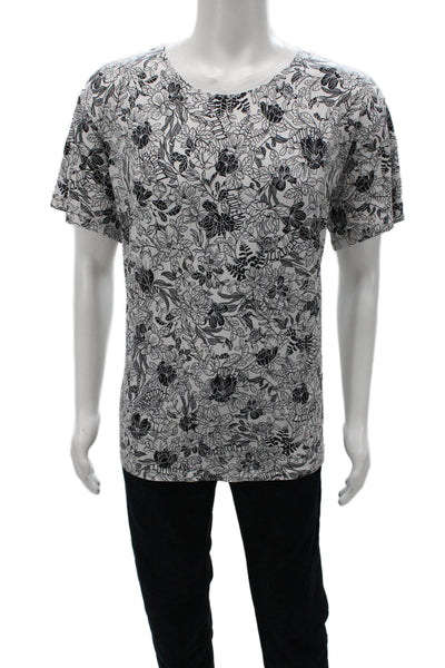 Lululemon Mens Black Floral Crew Neck Short Sleeve T-Shirt Size L