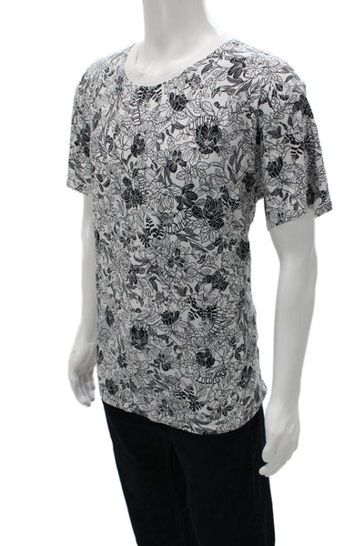 Lululemon Mens Black Floral Crew Neck Short Sleeve T-Shirt Size L