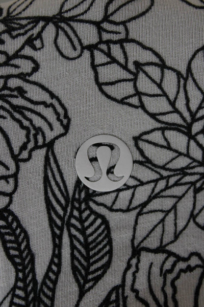 Lululemon Mens Black Floral Crew Neck Short Sleeve T-Shirt Size L