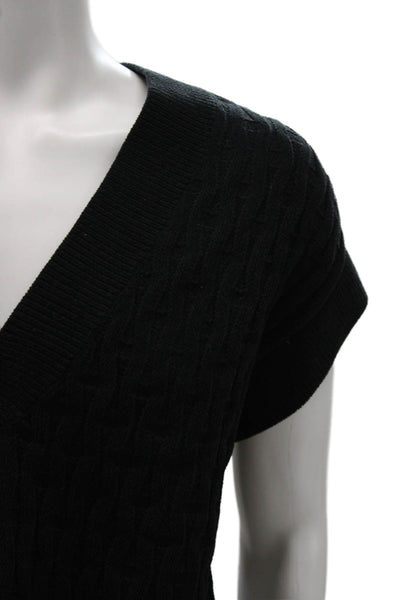 Lululemon Mens V Neck Short Sleeve Pullover Sweater Black Size M