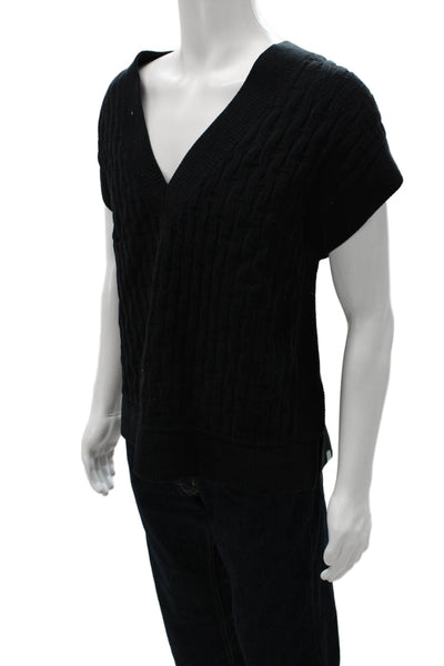 Lululemon Mens V Neck Short Sleeve Pullover Sweater Black Size M