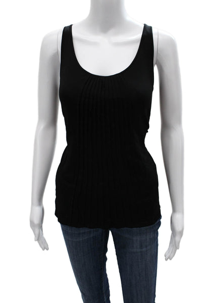 Eileen Fisher Women Black Cashmere Silk Sleeveless Tank Petite Size M