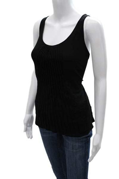 Eileen Fisher Women Black Cashmere Silk Sleeveless Tank Petite Size M