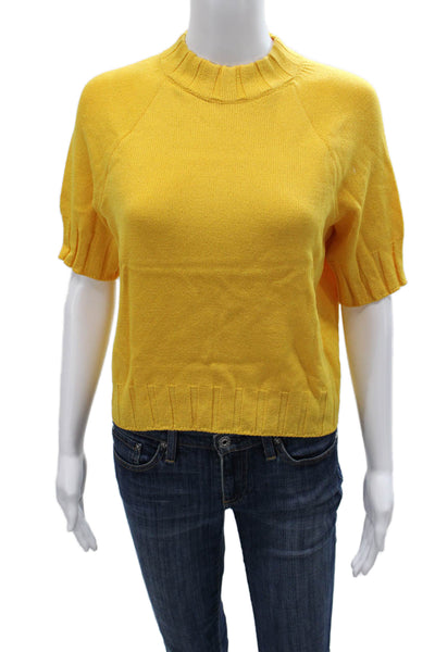 St. John Sport By Marie Gray Unisex Yellow Pullover Sweater Wool Blend Size S