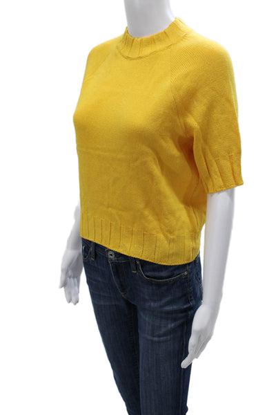 St. John Sport By Marie Gray Unisex Yellow Pullover Sweater Wool Blend Size S