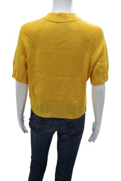 St. John Sport By Marie Gray Unisex Yellow Pullover Sweater Wool Blend Size S