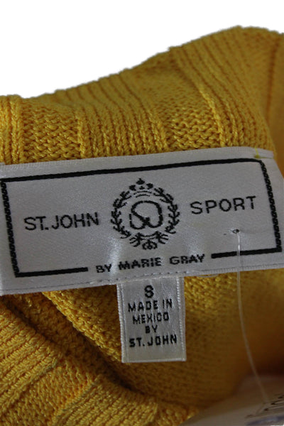St. John Sport By Marie Gray Unisex Yellow Pullover Sweater Wool Blend Size S