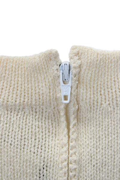 St. John Basics Unisex Wool Pullover Crewneck Long Sleeve Beige Sweater Size M