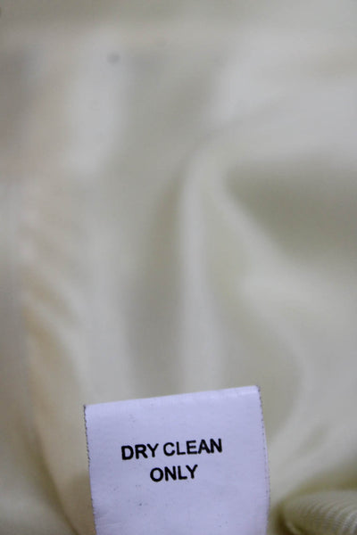 Kay Unger Womens Beige Silk Cotton Blazer Button Long Sleeve Size 12