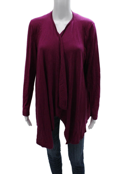 Neiman Marcus Womens Tunic V Neck Cashmere Silk Purple Long Sleeve Size L