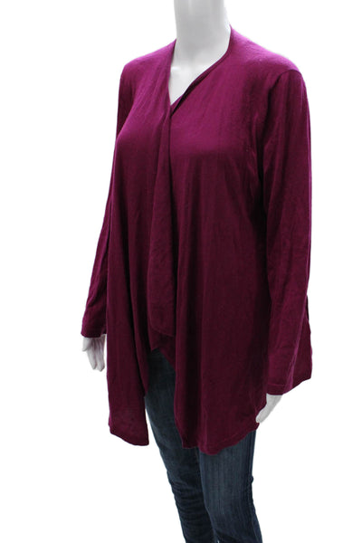 Neiman Marcus Womens Tunic V Neck Cashmere Silk Purple Long Sleeve Size L