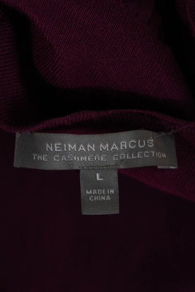 Neiman Marcus Womens Tunic V Neck Cashmere Silk Purple Long Sleeve Size L
