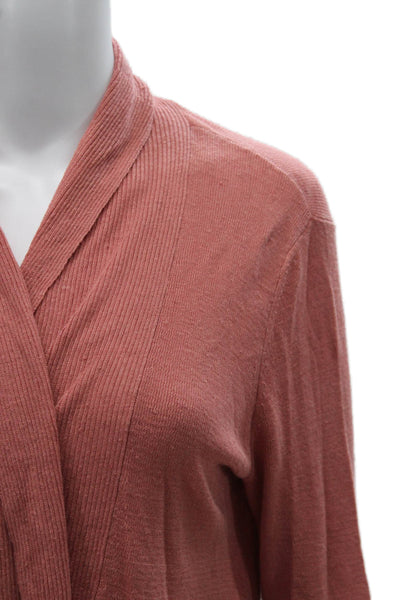 Eileen Fisher Women Pink Tunic Long Sleeve Organic Linen Sweater Size M