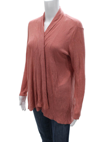 Eileen Fisher Women Pink Tunic Long Sleeve Organic Linen Sweater Size M