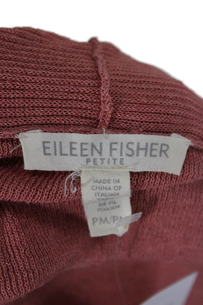 Eileen Fisher Women Pink Tunic Long Sleeve Organic Linen Sweater Size M