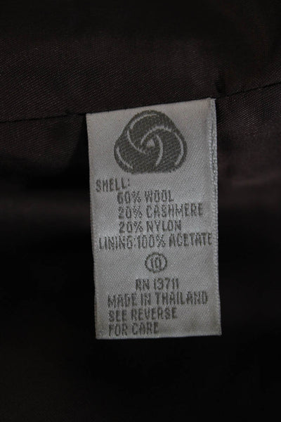 Lord & Taylor Women Dark Gray Wool Cashmere Blazer Long Sleeve Size 10 Petite