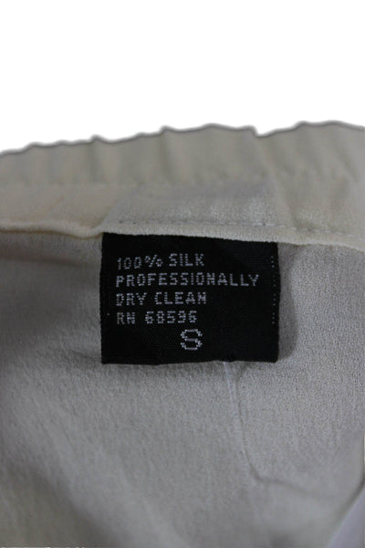 DKNY Womens A-Line Flare Skirt Beige 100% Silk Solid Size S