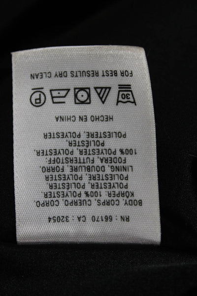 Sariah Womens Fit & Flare Black Graphic Square Neck Knee Length Dress Size 12