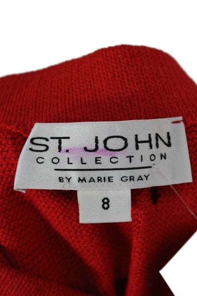St. John Collection By Marie Gray Women A-Line Knee-Length Red Skirt Size 8