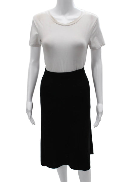 Eileen Fisher Women A-Line Black Wool Skirt Long Size M