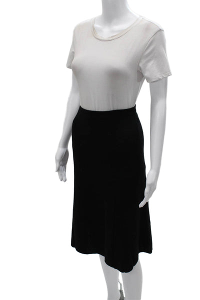 Eileen Fisher Women A-Line Black Wool Skirt Long Size M