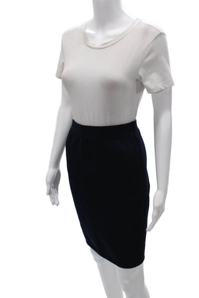 St. John Collection Women Straight Pencil Black Cashmere Skirt Size 10