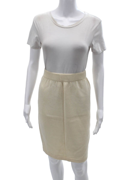 St. John Basics Women Pencil Skirt Beige Wool Rayon Blend Size 6