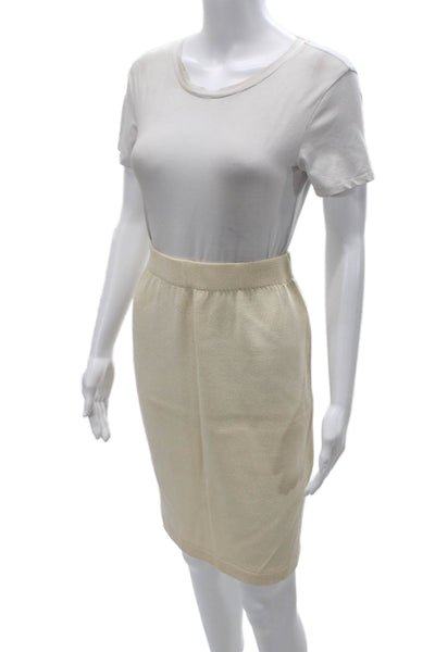 St. John Basics Women Pencil Skirt Beige Wool Rayon Blend Size 6
